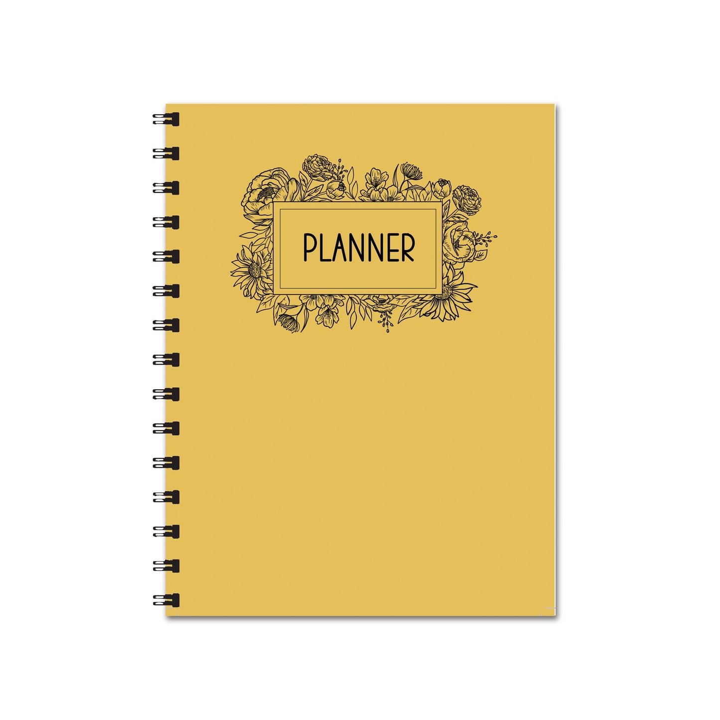 Yellow Floral Undated Planner