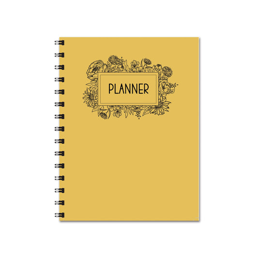 Yellow Floral Undated Planner