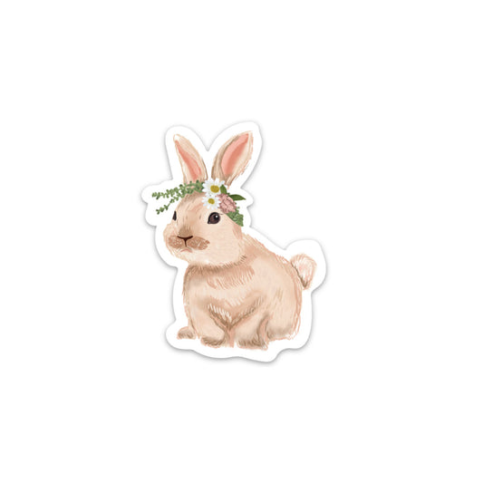 Bunny W/ Flower Crown Matte Sticker