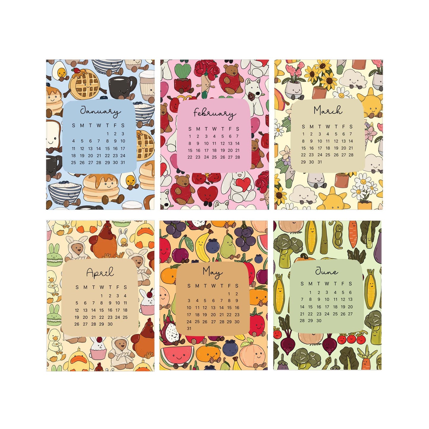 Cute Creatures 2026 Desktop Calendar