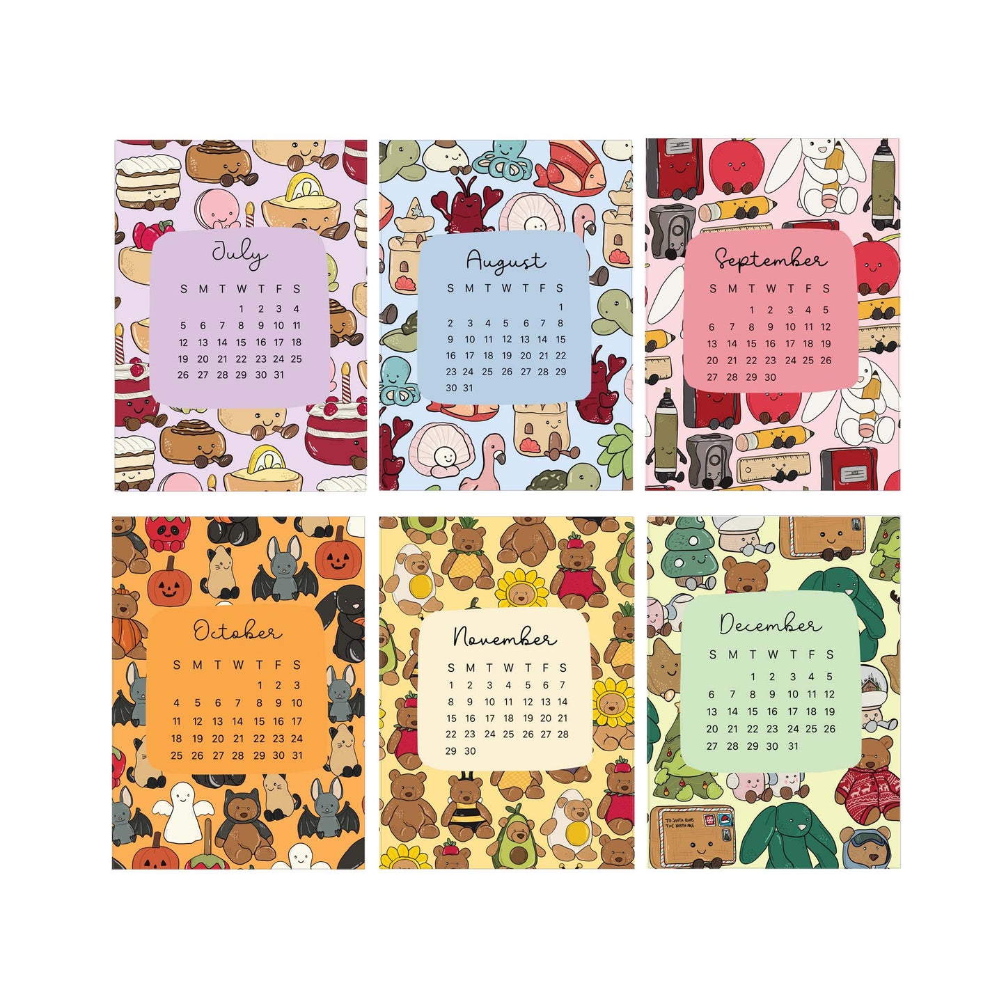 Cute Creatures 2026 Desktop Calendar
