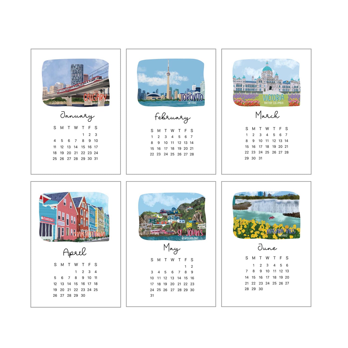 Places of Canada 2026 Desktop Calendar