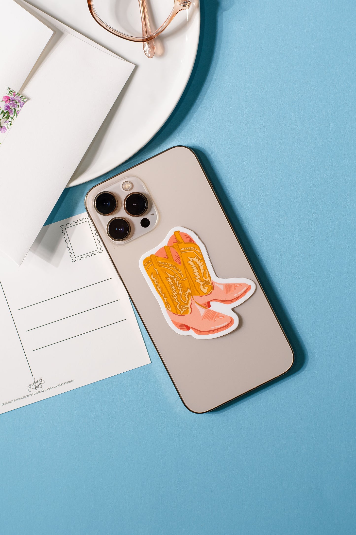 Pink Cowboy Boot Matte Sticker