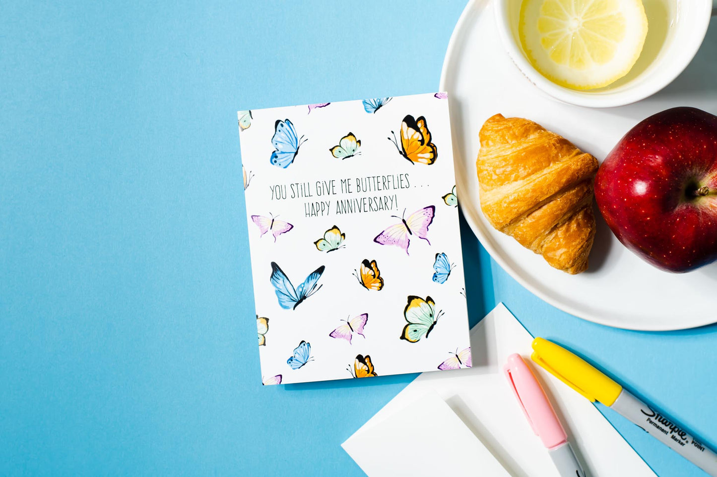 You Still Give Me Butterflies . . . Happy Anniversary - Greeting Card