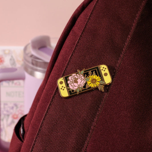 Gaming W/ Florals Enamel Pin