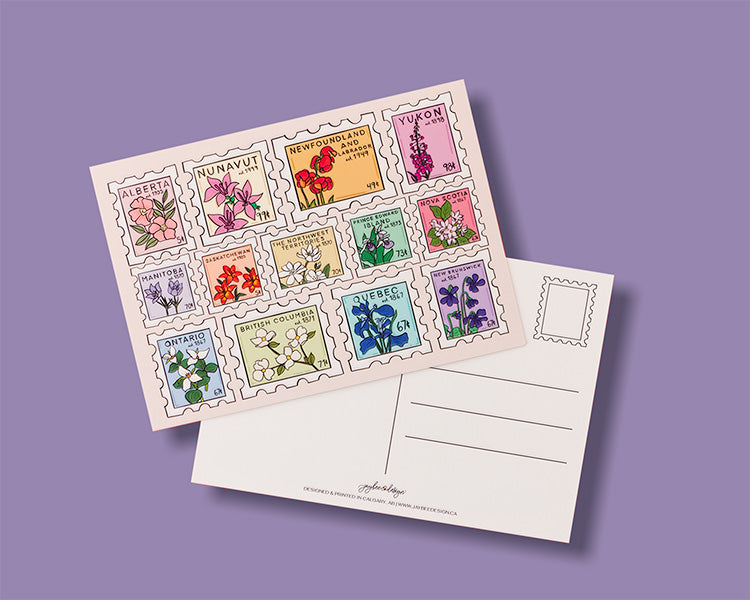 Canada Provincial Floral Postage Stamp Postcard