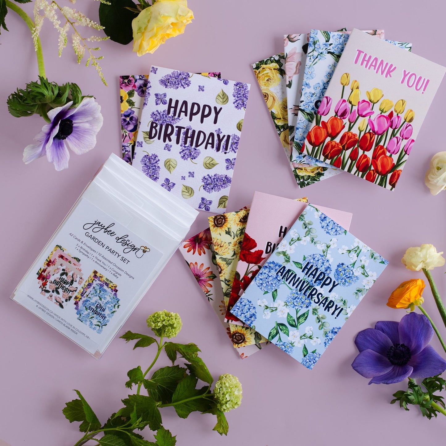 Garden Party Set - 10 Assorted Greeting Cards