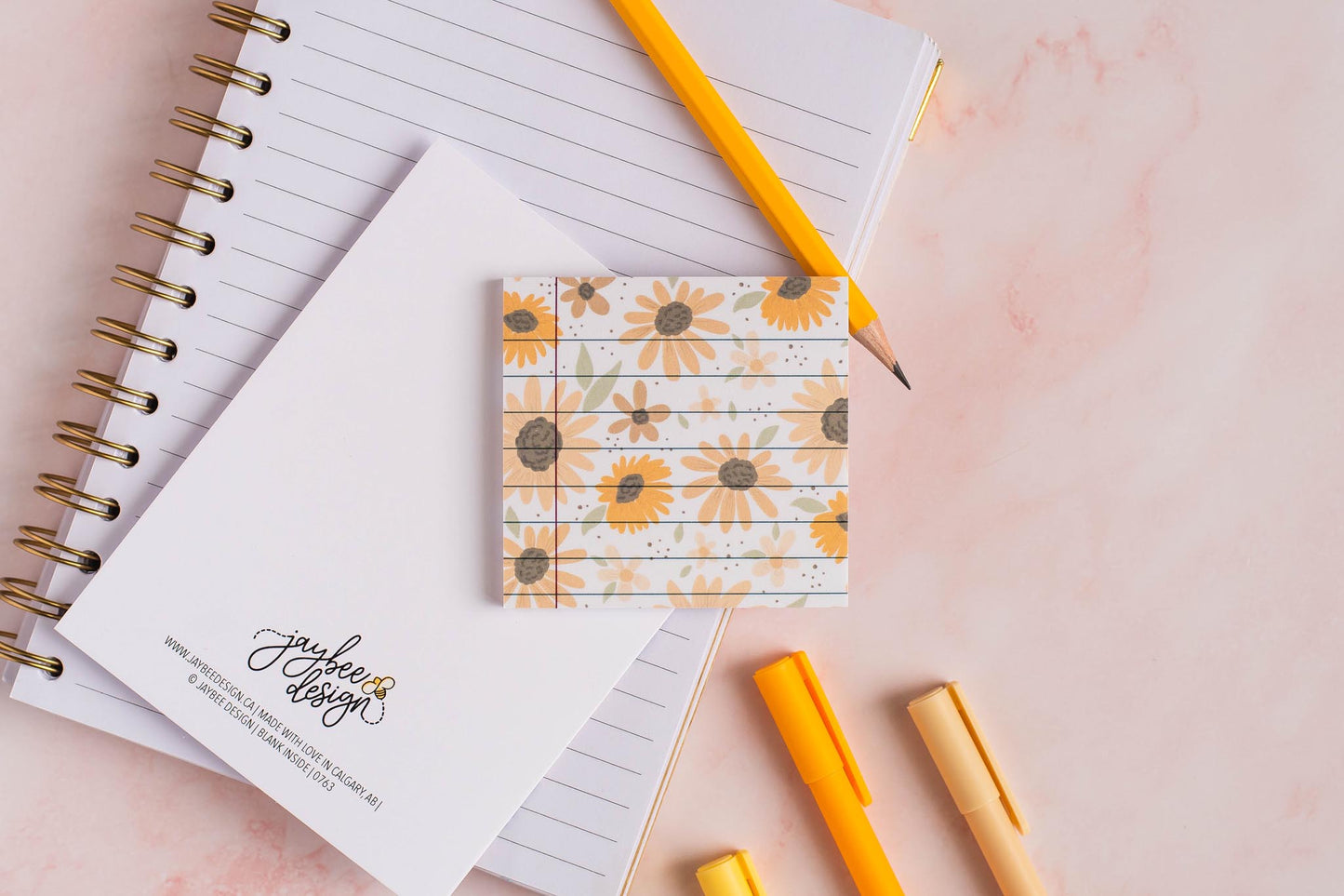 Sunflower Lined Sticky Notes