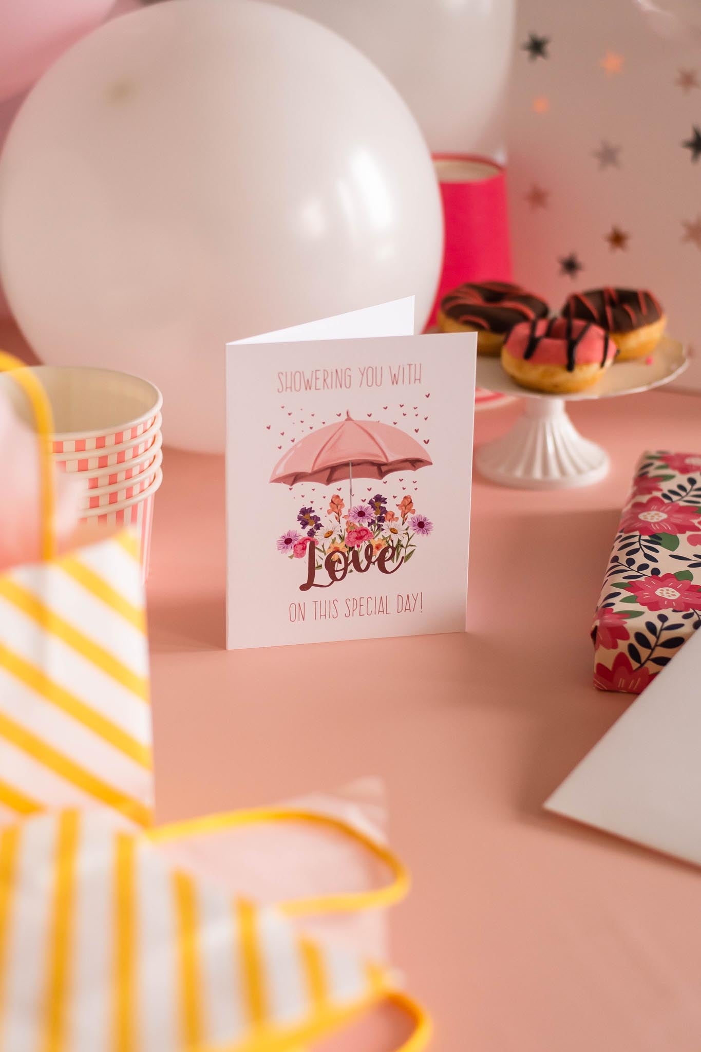 Showering You With Love On This Special Day!- Greeting Card