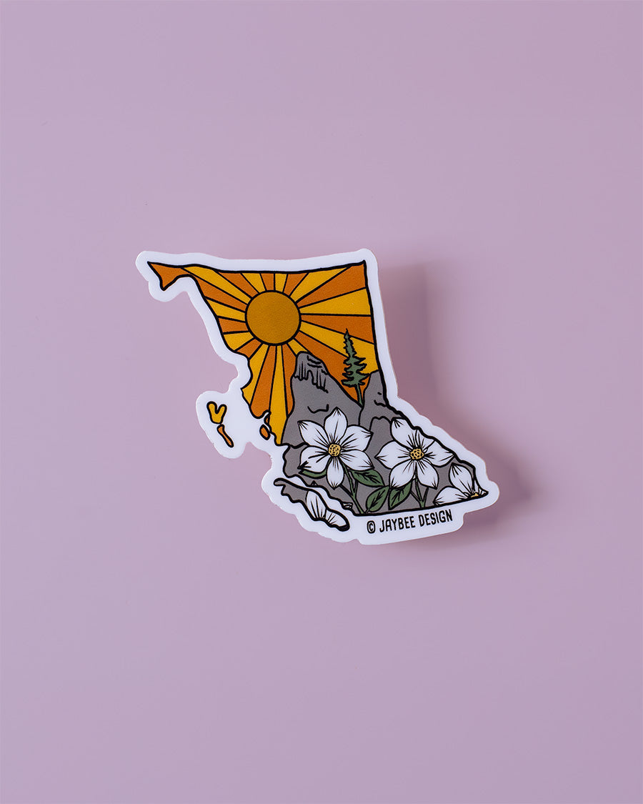 British Columbia (Mountain Dogwood Flowers) Vinyl Sticker
