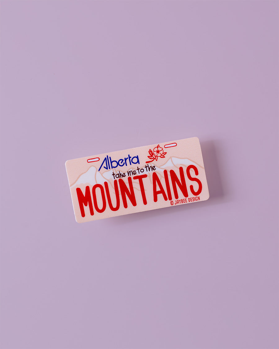 Mountain License Plate Vinyl Sticker