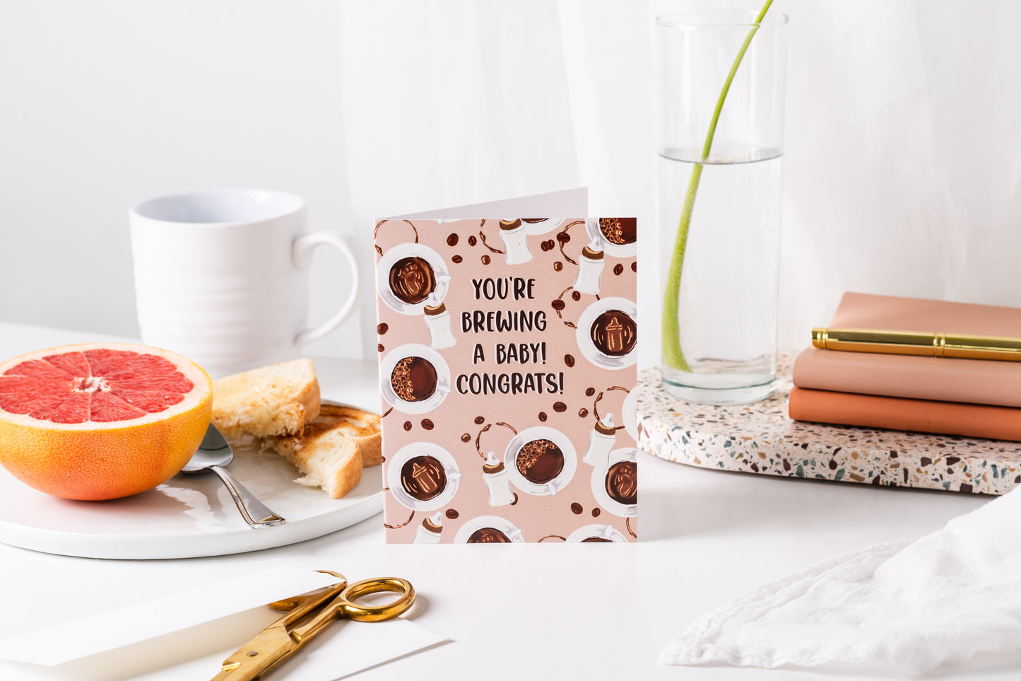 You're Brewing A Baby! Congrats! - Greeting Card