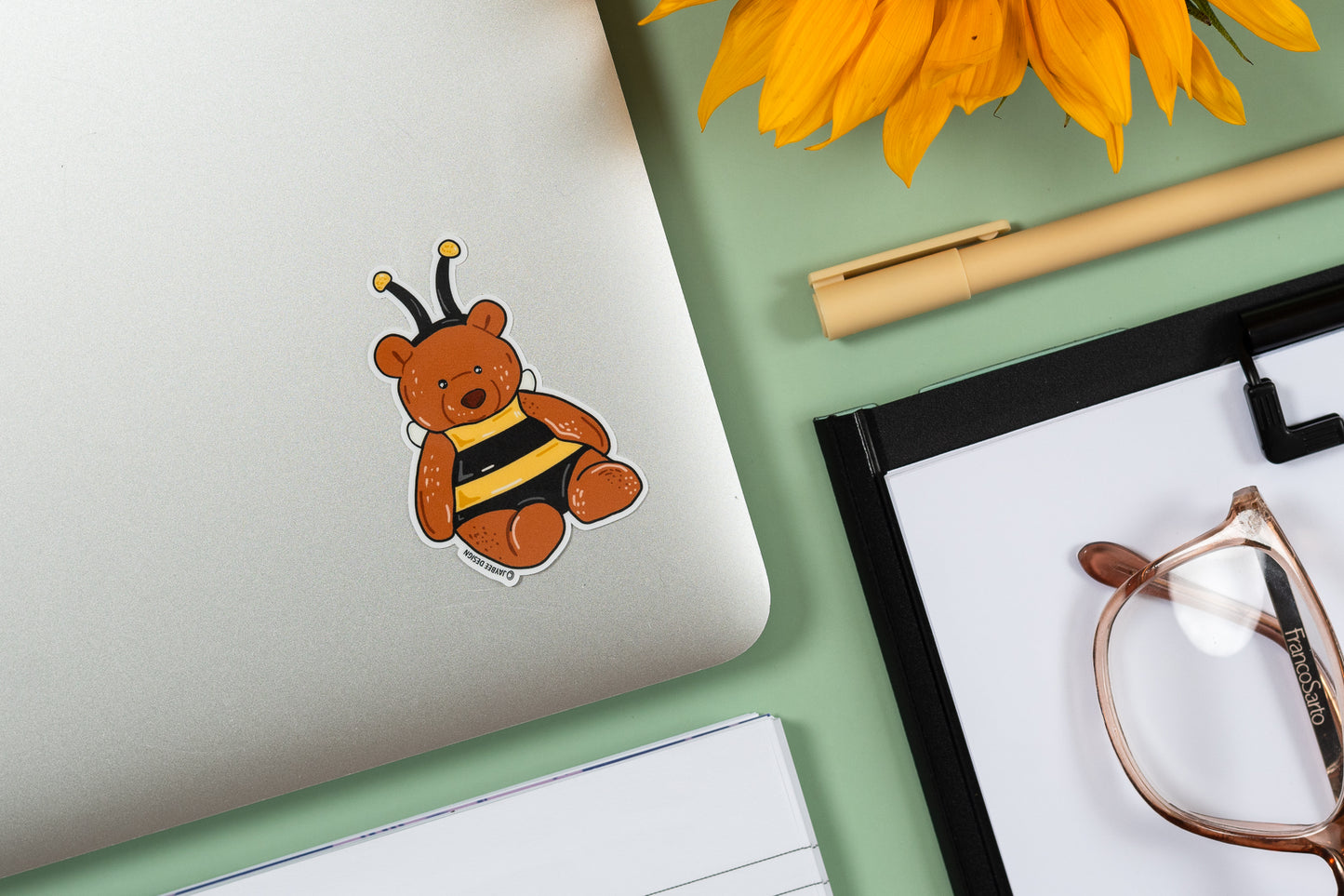 Bee Bear Vinyl Sticker