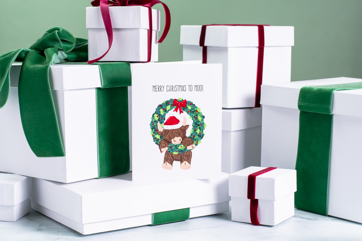 Merry Christmas To Moo - Greeting Card