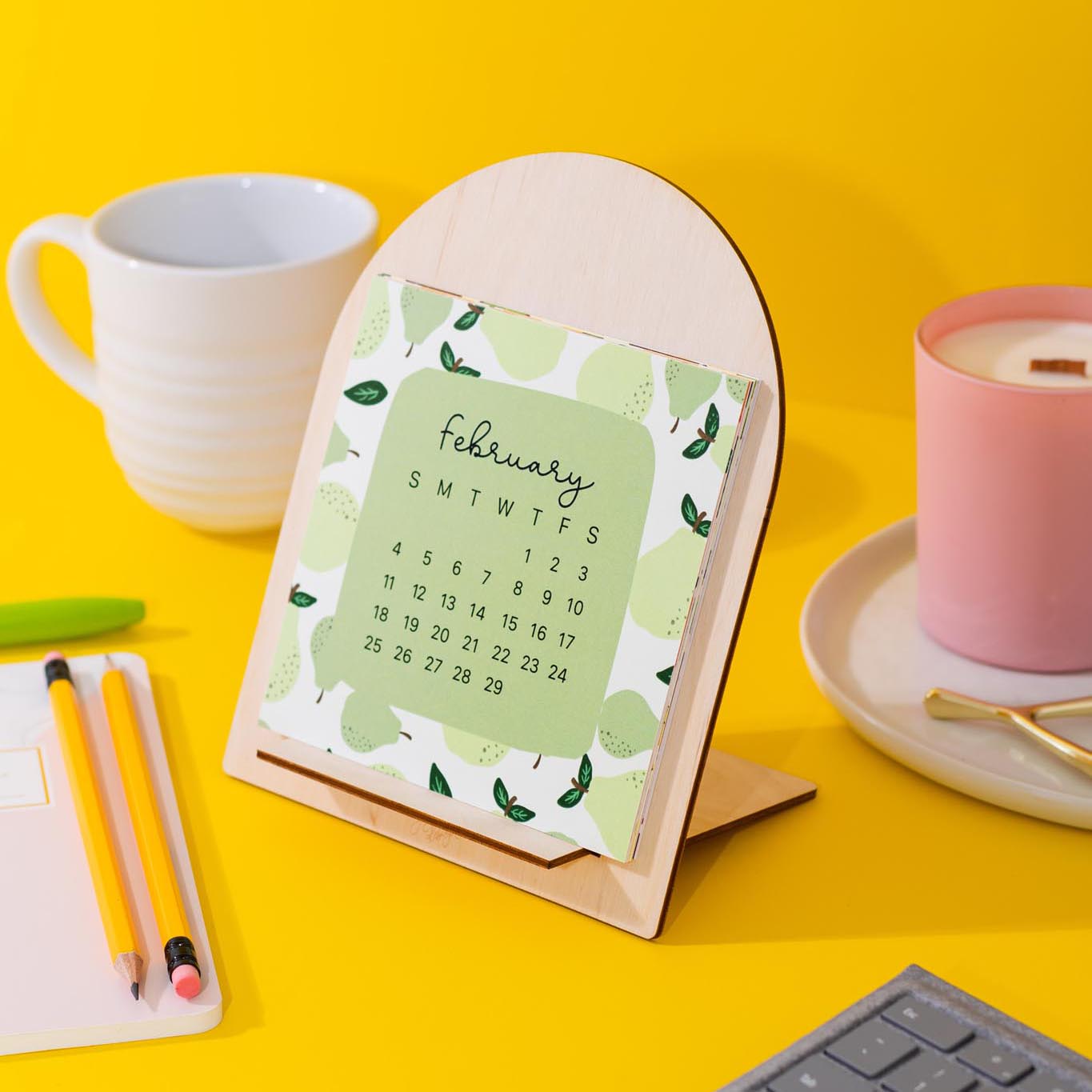 Square Fruit Basket 2024 Desktop Calendar