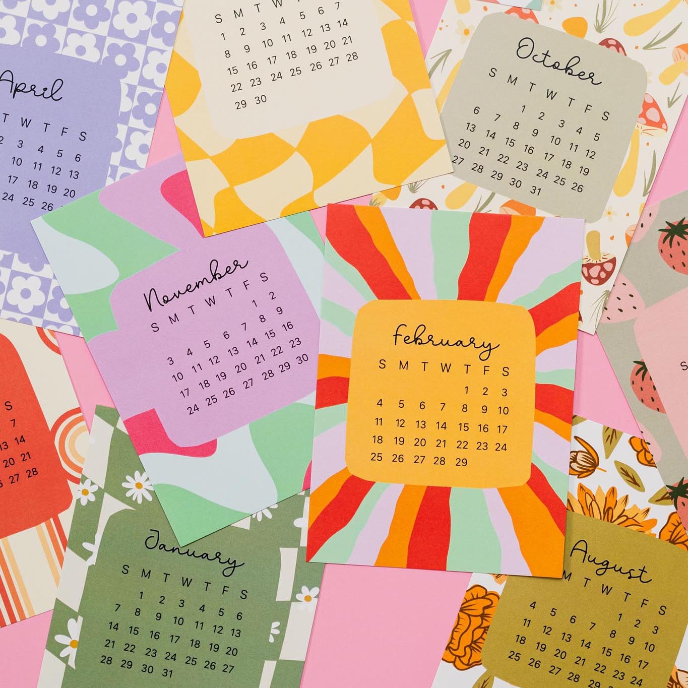 Retro Vibes 2024 Desktop Calendar