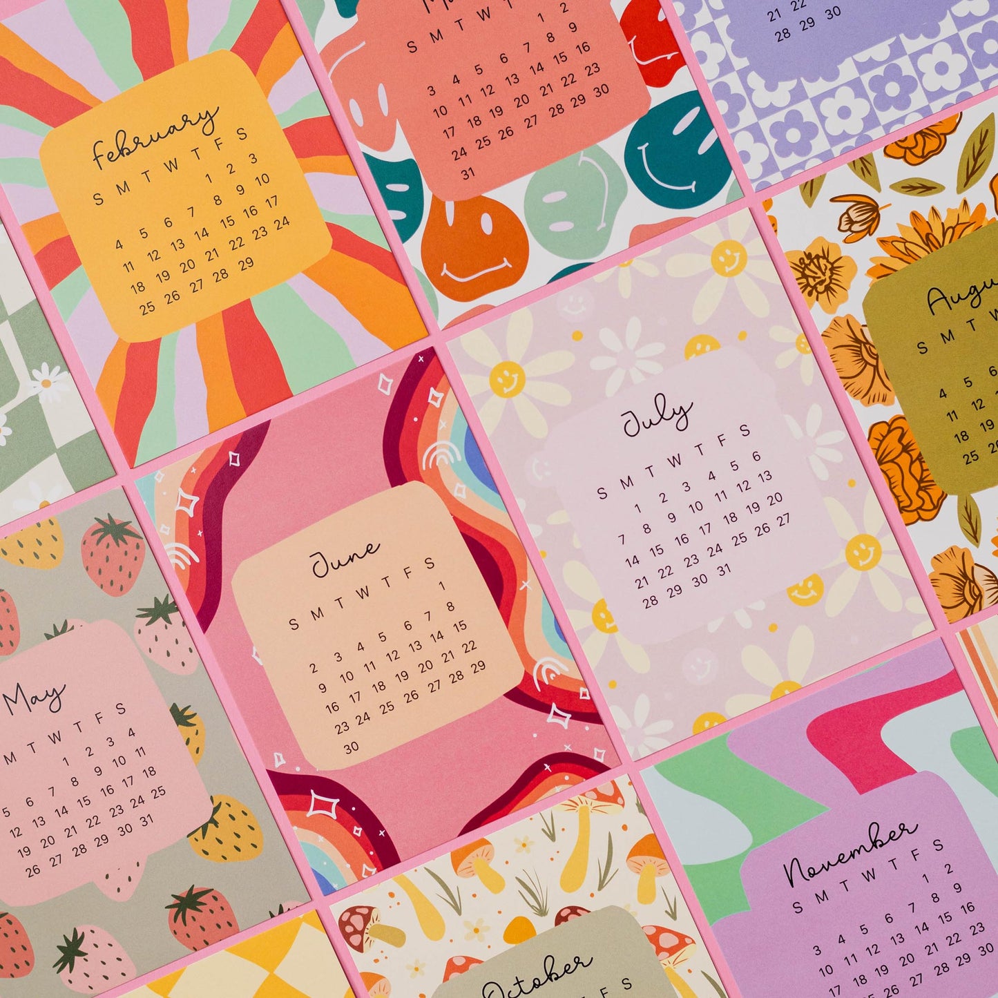 Retro Vibes 2024 Desktop Calendar