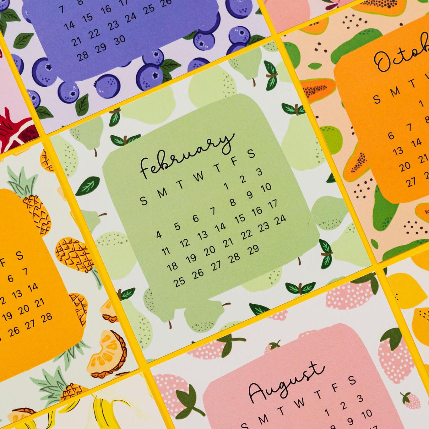 Square Fruit Basket 2024 Desktop Calendar