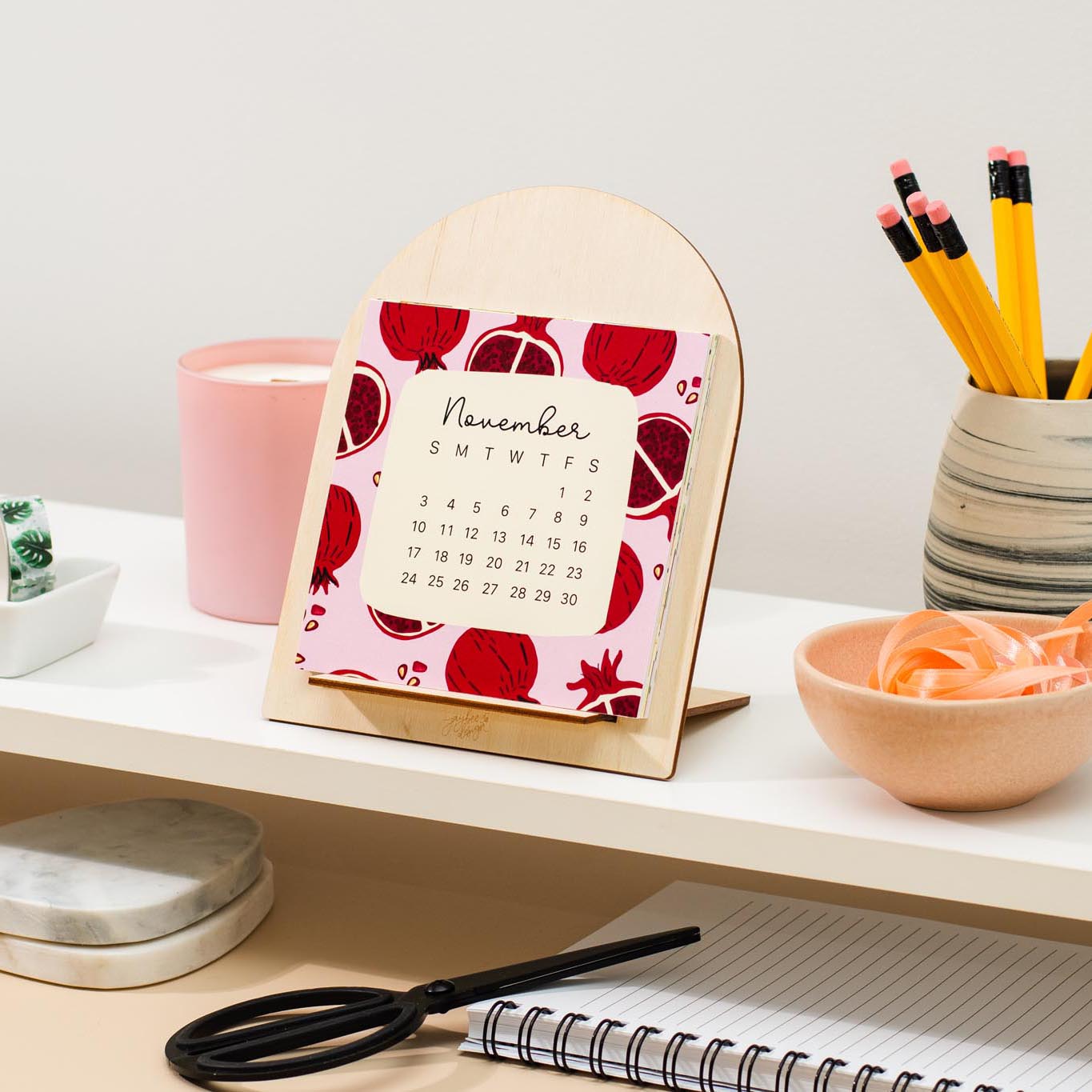 Square Fruit Basket 2024 Desktop Calendar