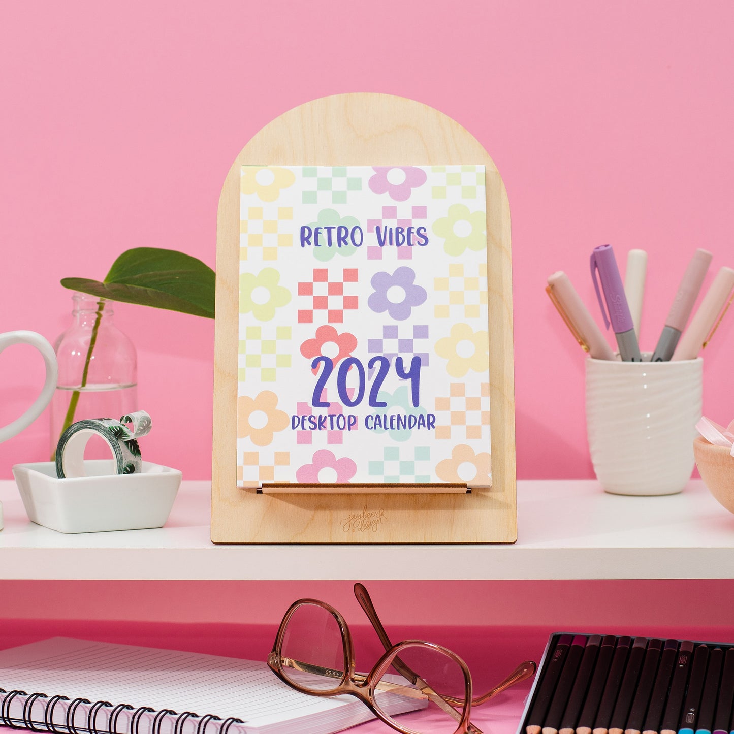 Retro Vibes 2024 Desktop Calendar