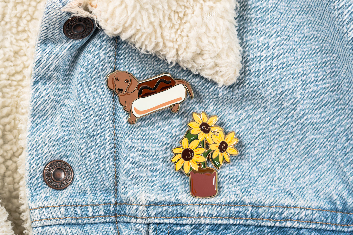 Hot Dog Enamel Pin