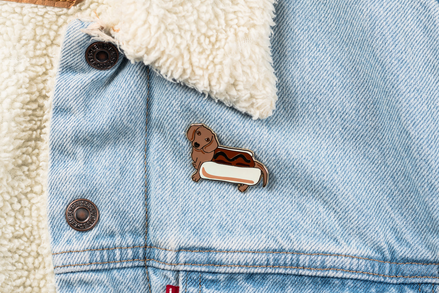 Hot Dog Enamel Pin