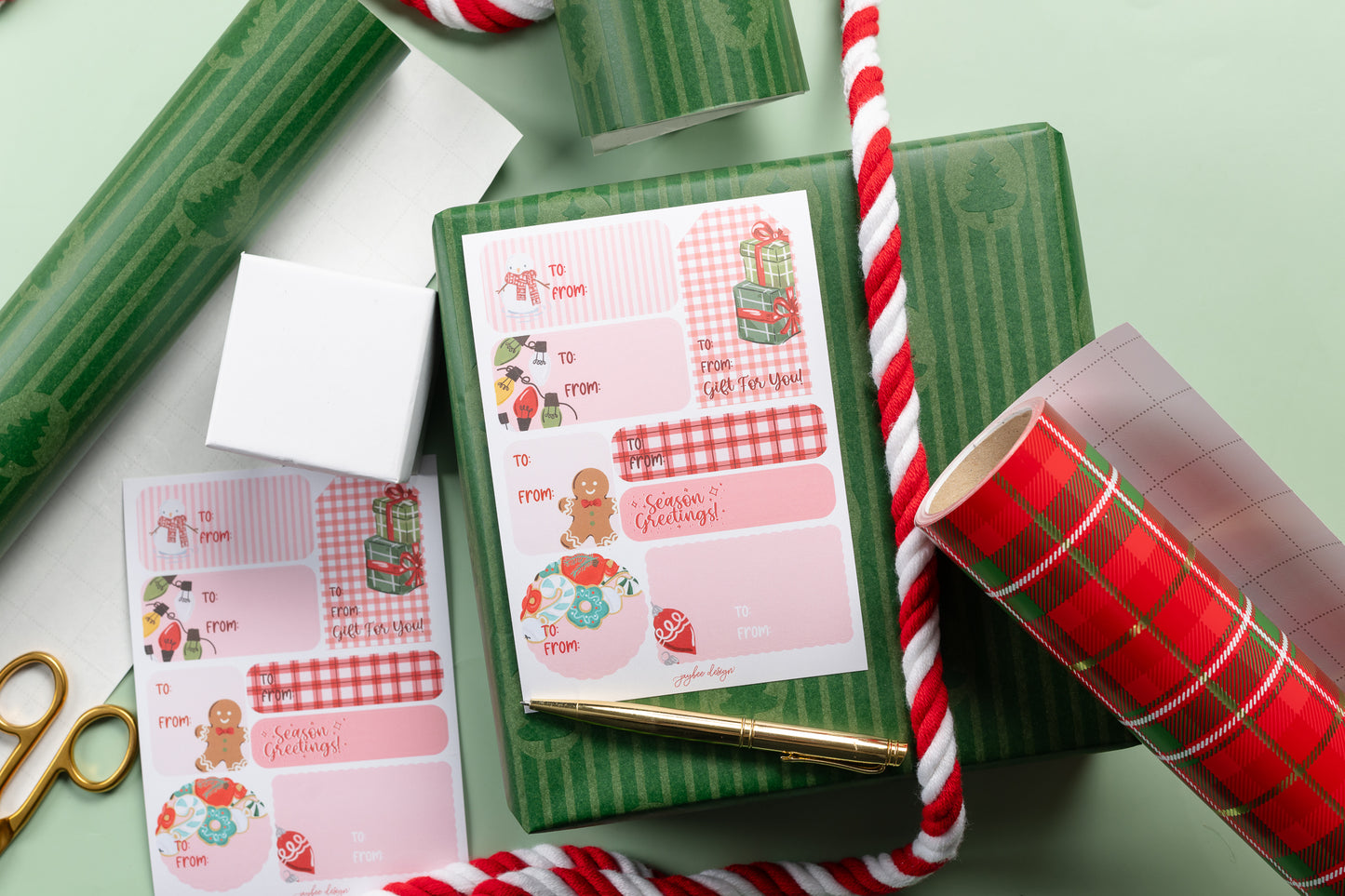 Holiday Gift Labels Red