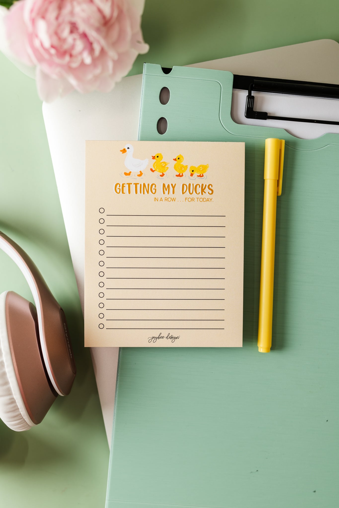 Getting My Ducks In A Row For Today -Notepad