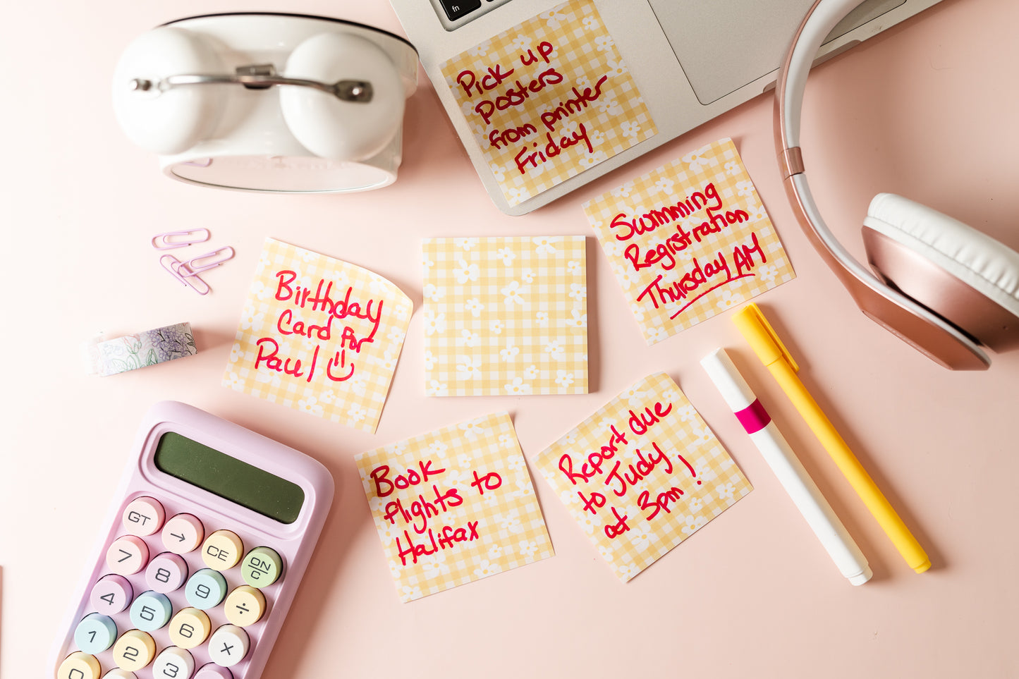 Yellow Daisies Floral Sticky Notes