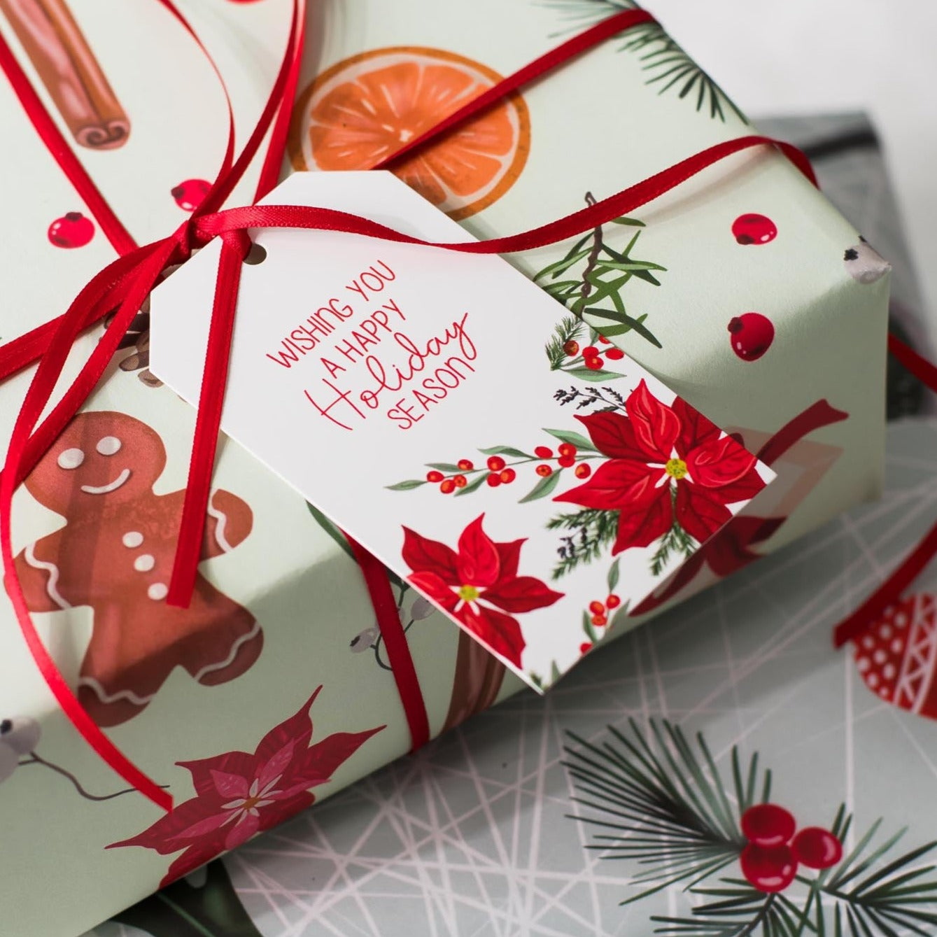 Holiday Floral Gift Tags - 6 pk