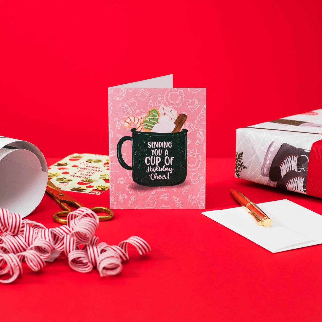 Sending You A Cup of Holiday Cheer! - Greeting Card