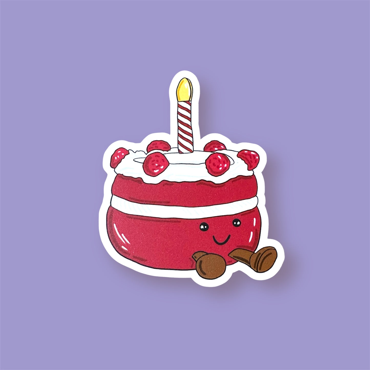 Red Cake Vinyl Sticker
