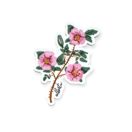 Alberta Wild Rose Matte Sticker