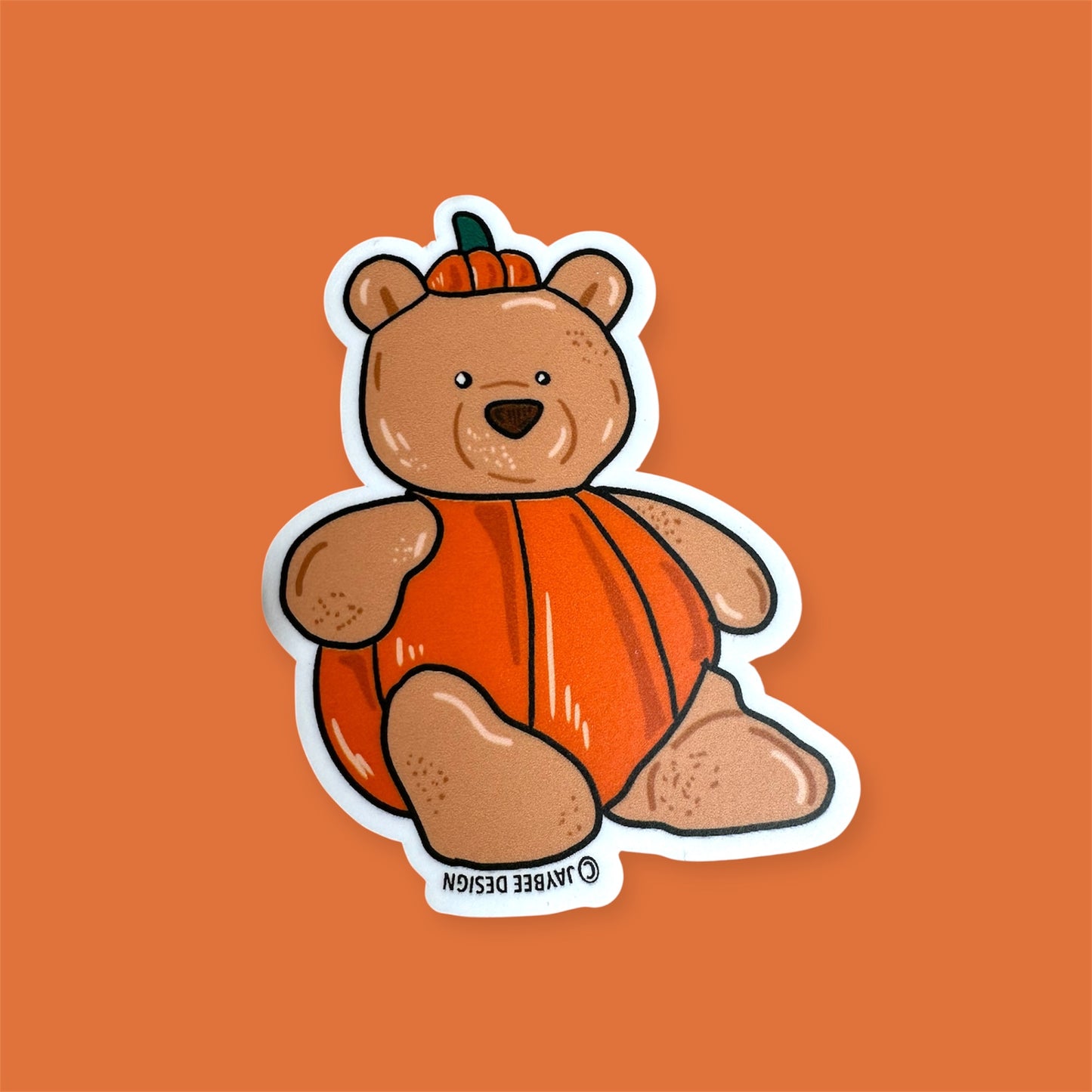 Pumpkin Bear Vinyl Sticker