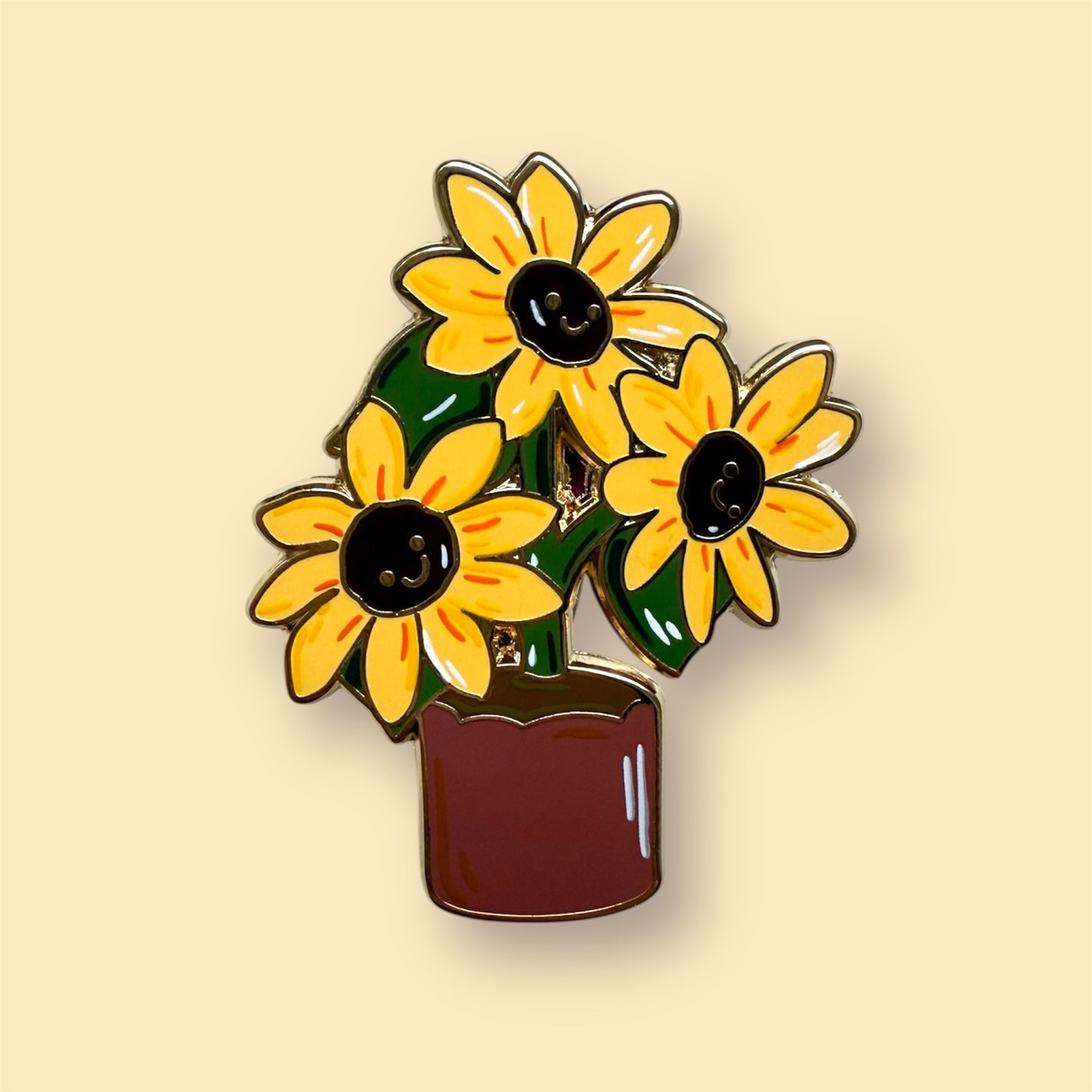 Sunflower Pot Enamel Pin