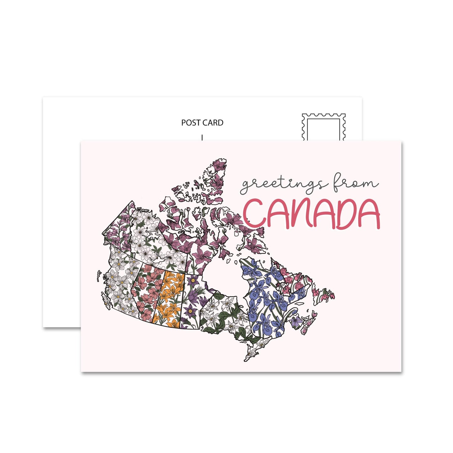 Greetings From Canada (Floral) Postcard