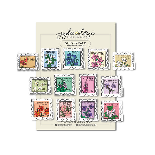 Canada Stamp Vinyl Sticker Pack