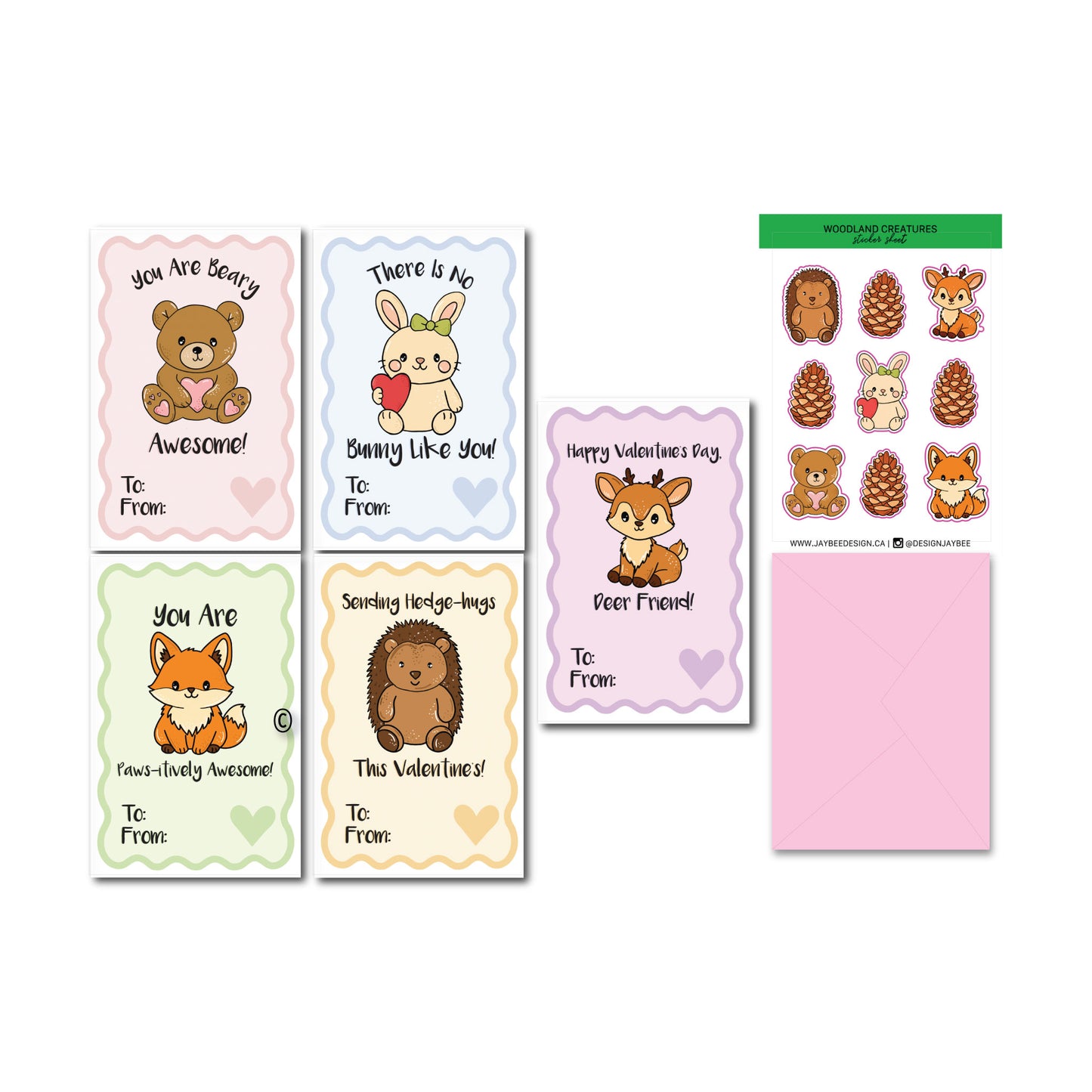 Woodland Valentine's Day Set - Card Set (PRE-ORDER)