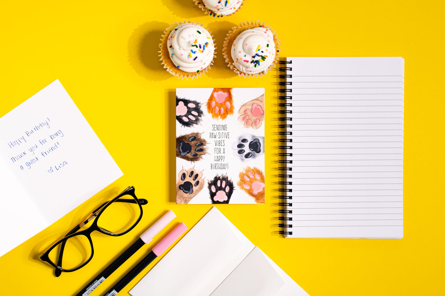 Sending Paw-sitive Vibes For A Happy Birthday! - Greeting Card