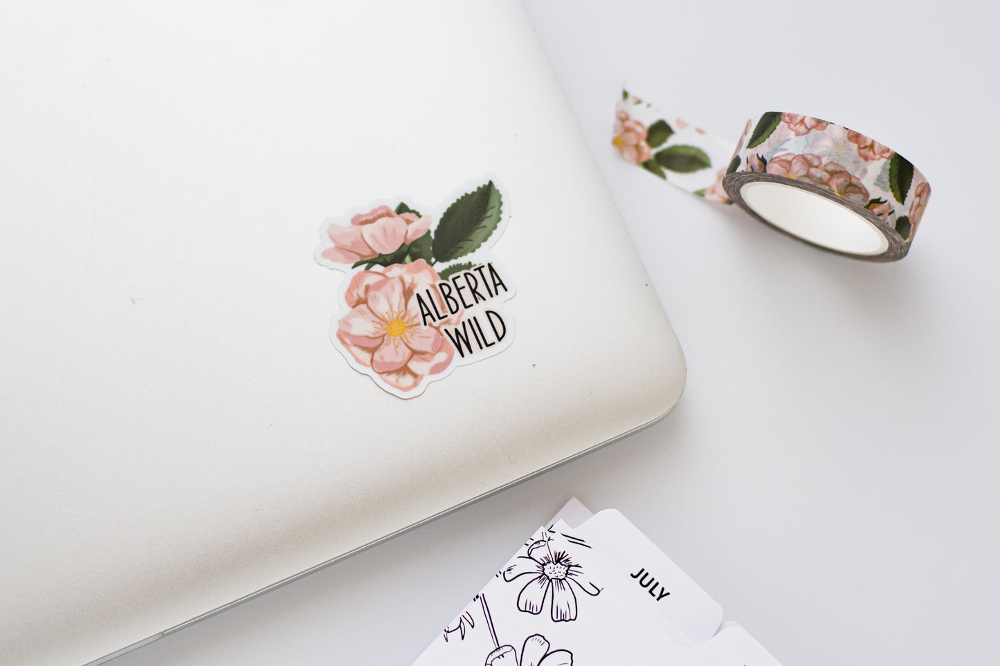 Alberta Wild Rose Matte Sticker