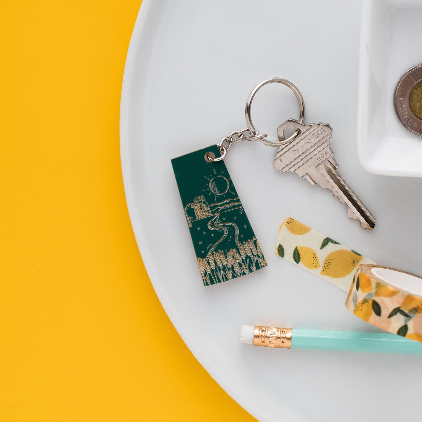 Green Trolase Saskatchewan Keychain