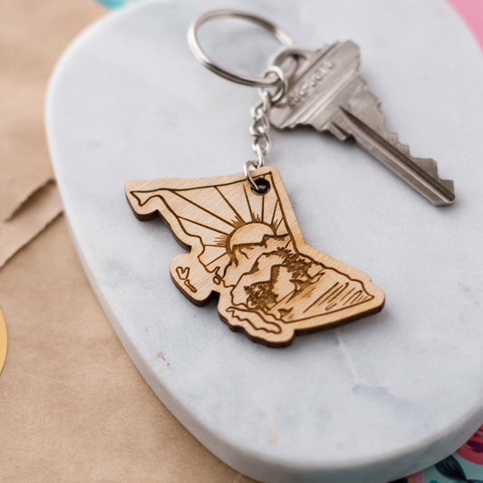 Wood British Columbia Keychain