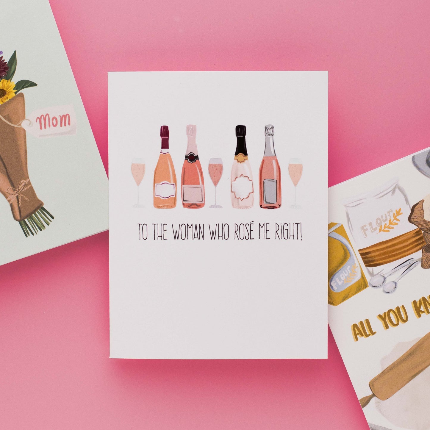 To The Woman Who Rosé Me Right! - Greeting Card