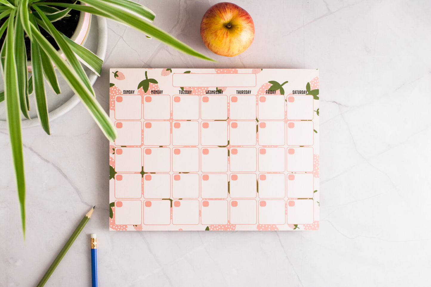 Strawberry Monthly Planner - 15 Pages