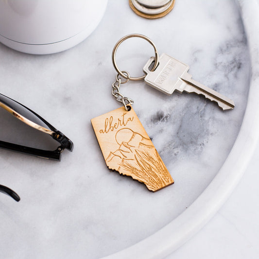 Wood Mountain Alberta Keychain