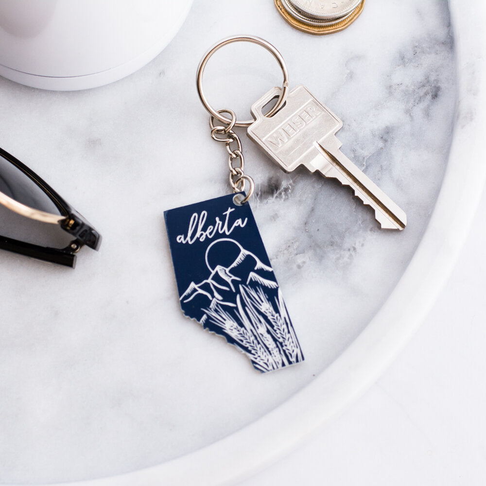 Navy Trolase Alberta Mountain Keychain