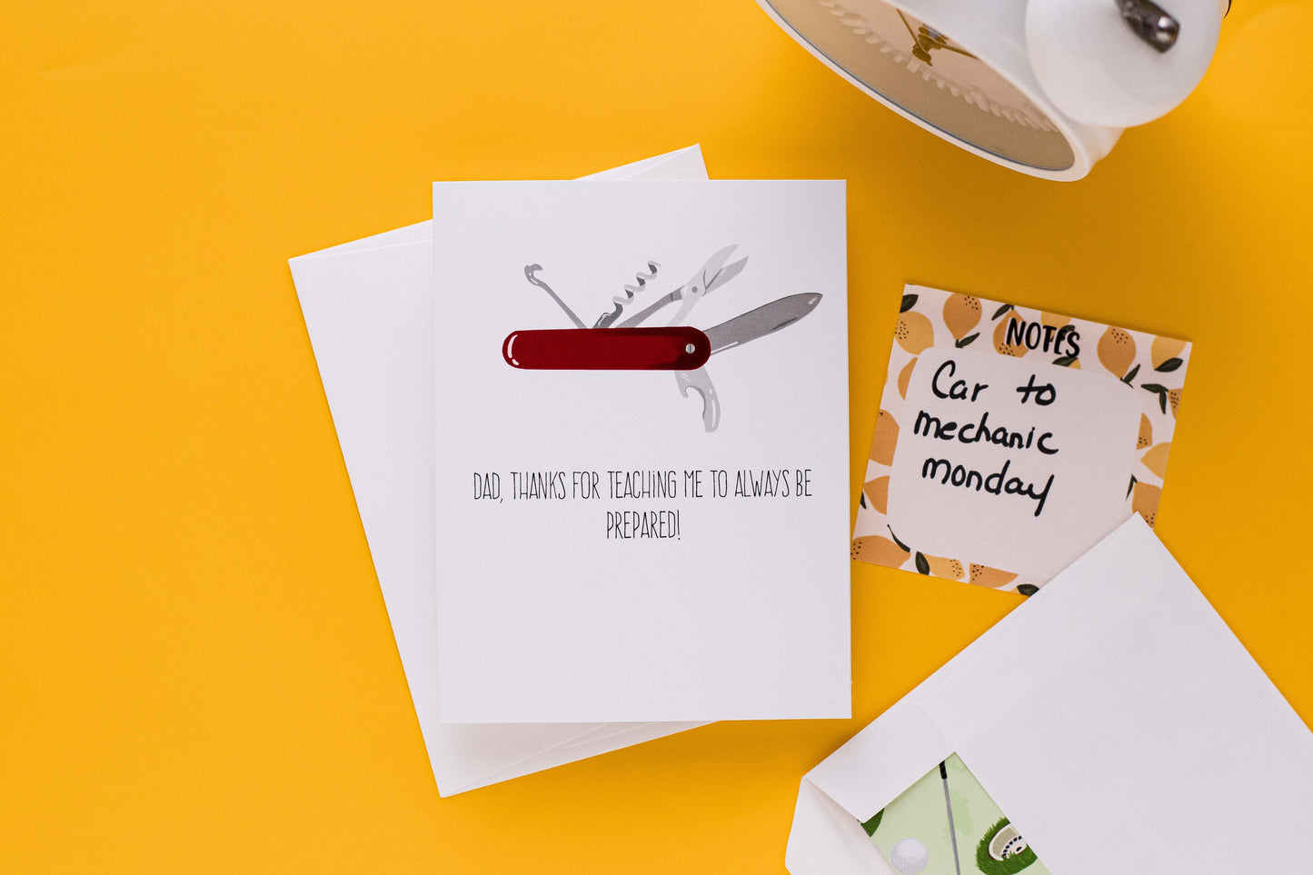 Dad, Thanks For Always Teaching Me To Be Prepared - Greeting Card