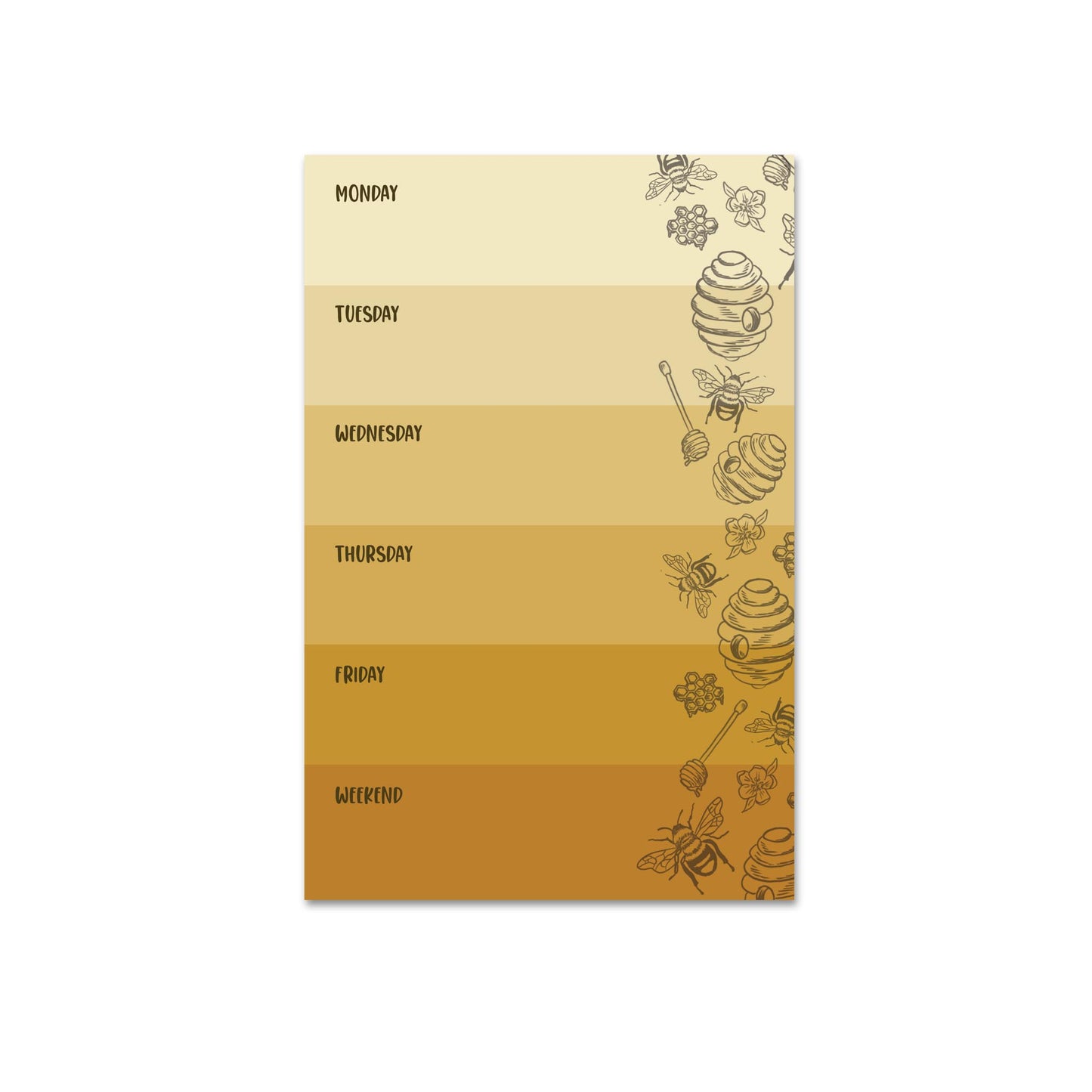 Weekly Planner - Colourblock Bees Notepad
