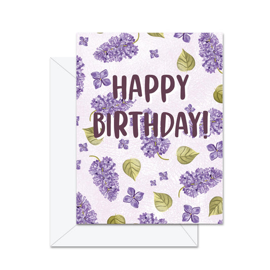 Happy Birthday (Lilac) - Greeting Card