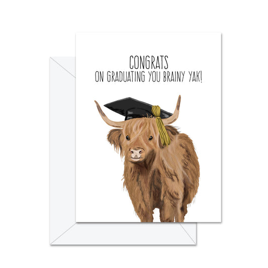 Congrats On Graduating You Brainy Yak!- Greeting Card